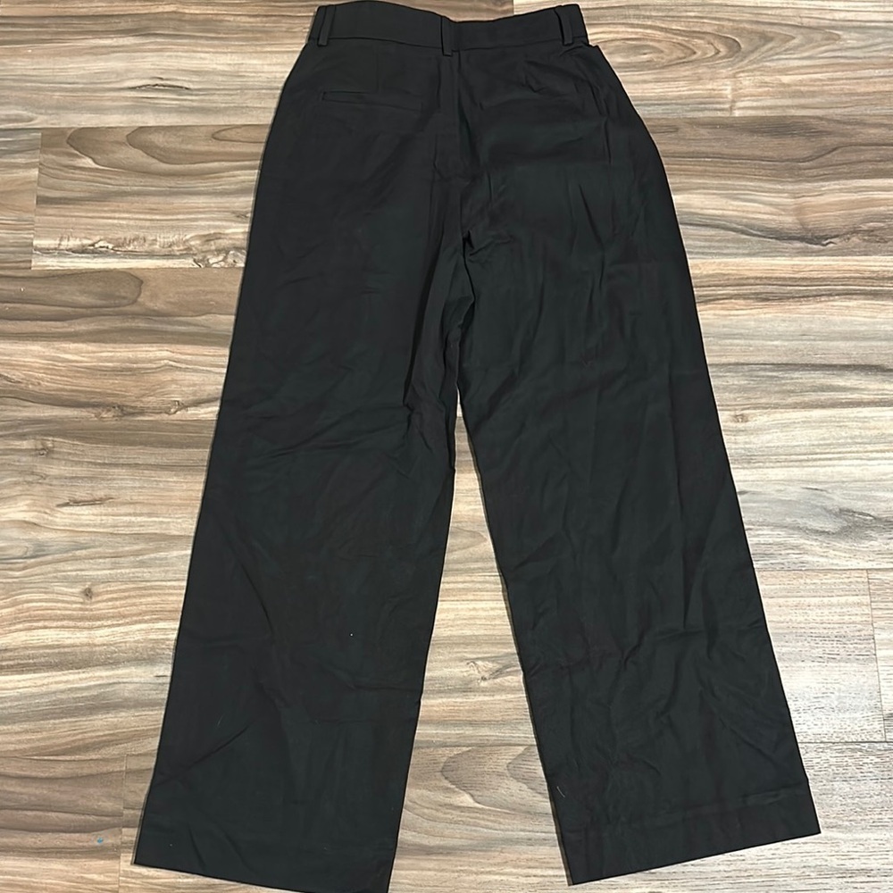 Everlane Womens Pants Black Size OS/4 High Rise Wide Leg Lyocell Cotton Blend - Picture 6 of 10